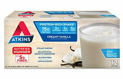 Picture of Atkins Creamy Protein-Rich Shake With High-Quality Protein Vanilla, 132 Fl Oz