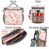 Picture of Insulated Reusable Lunch Bag Adult Large Lunch Box for Women and Men with Adjustable Shoulder Strap,Front Zipper Pocket and Dual Large Mesh Side Pockets by FlowFly,Pink Rose