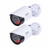 Picture of BNT Dummy Fake Security Camera, with One Red LED Light at Night, for Home and Businesses Security Indoor/Outdoor (2 Pack, White)
