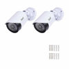 Picture of BNT Dummy Fake Security Camera, with One Red LED Light at Night, for Home and Businesses Security Indoor/Outdoor (2 Pack, White)