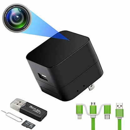 Picture of [Upgraded] USB Charger with1080P WiFi Spy Camera Hidden Camera Mini Camera Nanny Camera with Motion Detection, Loop Recording for Home and Office Security Surveillance Support iOS/Android
