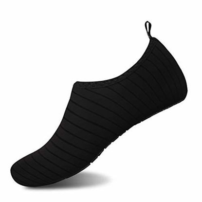 Picture of Mens Womens Water Shoes Barefoot Beach Pool Shoes Quick-Dry Aqua Yoga Socks for Surf Swim Water Sport (Black, 40/41EU)