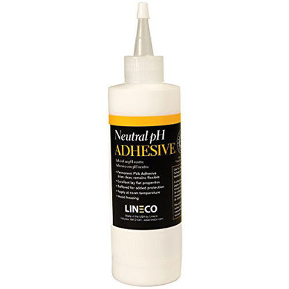 Picture of Lineco Neutral pH Adhesive, Acid-Free PVA Formula Water Soluble Dries Clear and Quick Flexible When Dried. 8 Ounces. Ideal For Book Binding and Other Paper Projects. White
