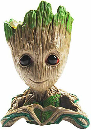Picture of B-Best Guardians of The Galaxy Baby Groot Pencil Holder Pen Pot Desk or Flower Pot with Drainage Hole Cute Planter Perfect for a Tiny Succulents Plants 6"