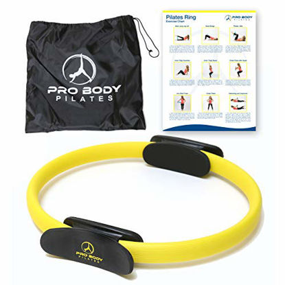 Picture of Pilates Ring - Superior Unbreakable Fitness Magic Circle for Toning Thighs, Abs and Legs (Yellow)
