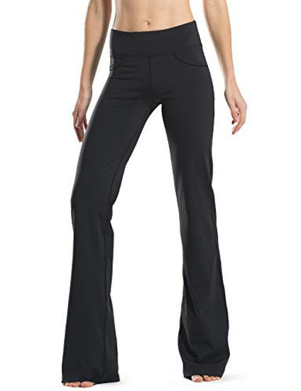 GetUSCart- Safort 28 30 32 34 Inseam Regular Tall Bootcut Yoga Pants, 4  Pockets, UPF50+, Black, M