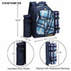 Picture of apollo walker Picnic Backpack Bag for 2 Person with Cooler Compartment, Detachable Bottle/Wine Holder, Fleece Blanket, Plates and Cutlery (Blue)