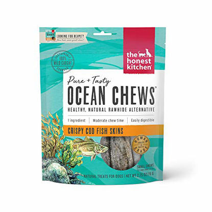 Picture of The Honest Kitchen Cod Ocean Chews Grain Free Dog Chew Treats - Natural Human Grade Dehydrated Fish Skins 2.75 oz
