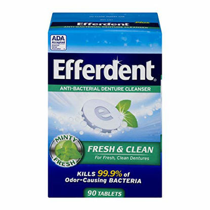 Picture of Efferdent Plus Mint Anti-Bacterial Denture Cleanser | 90 Tablets