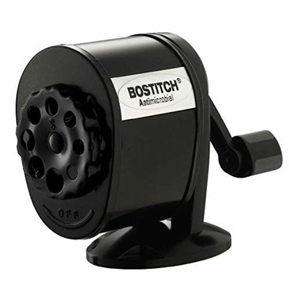 Picture of Bostitch Metal Antimicrobial Manual Pencil Sharpener, Black (MPS1-BLK)