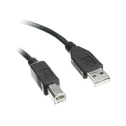 Picture of 1 feet USB 2.0 Printer/Device Cable, Black, Type A Male/Type B Male Plug, A Male to B Male High Speed USB Cable, USB 2.0 to Type B Cable, Type B Printer Cable, CableWholesale