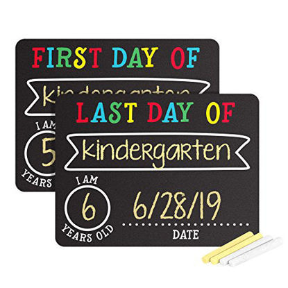 Picture of Pearhead First and Last Day of School Photo Sharing Chalkboard Signs; The Perfect Back to School Chalkboard Sign to Commemorate The First Day of School (72010)
