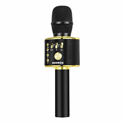 Picture of BONAOK Karaoke Bluetooth Wireless Microphone,3-in-1 Portable Handheld Mic Speaker Machine Birthday Home Party for Android/iPhone/PC or All Smartphone