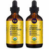 Picture of Jamaican Black Castor Oil USDA Certified Organic for Hair Growth and Skin Conditioning [2 PACK REGULAR]- 100% Cold-Pressed 4oz Bottles