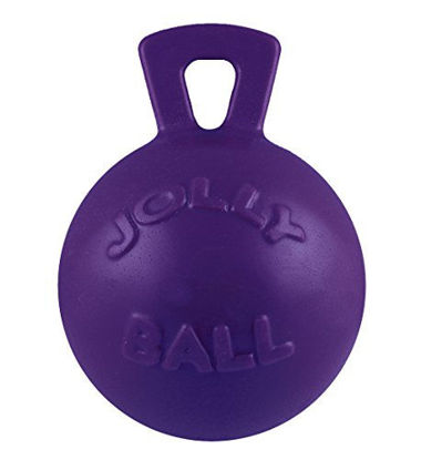Picture of Jolly Pets Tug-n-Toss Heavy Duty Dog Toy Ball with Handle, 8 Inches/Large, Purple