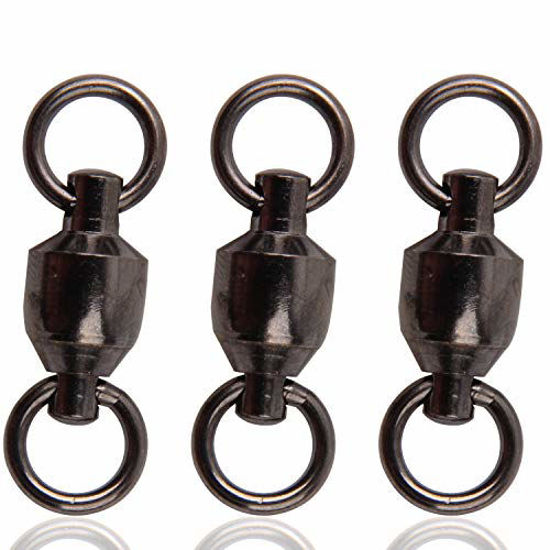 GetUSCart- AGOOL Ball Bearing Swivels - 20pcs High Strength Stainless Steel  Ball Bearing Swivel with Two Welded Ring Connectors Tackle Saltwater  Standard with Black Nickle Coated