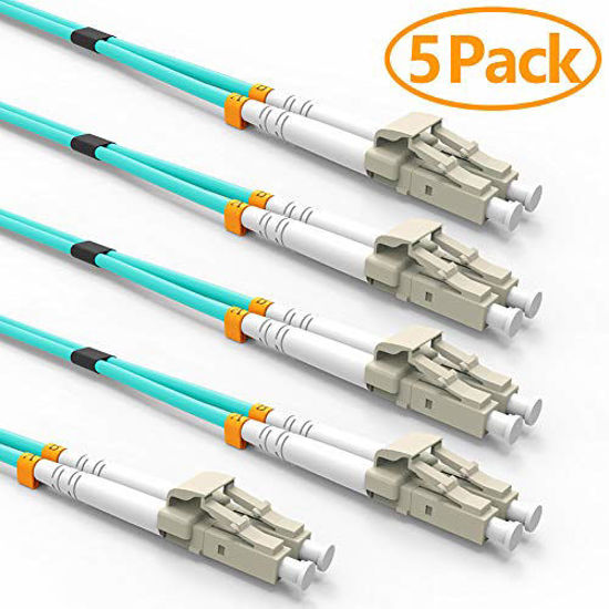 VANDESAIL® 2Pack Câbles 10G Gigabit fibre optique avec LC à LC multimode OM3 Duplex 50/125 OFNR Câble Fibre Patch 2M-2pack, OM3 