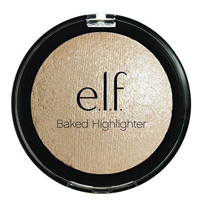 Picture of e.l.f, Baked Highlighter, Sheer, Shimmering, Hydrating, Blendable, Glides On, Creates a Radiant Glow, Nourishes, Moonlight Pearls, Infused with Vitamin E, Jojoba and Grape Oils, 0.16 Oz