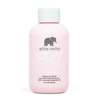 Picture of Ella+Mila Soy Nail Polish Remover - Acetone Free w/Lavender Essential Oil, Vitamin A, C, E Oil (4 ounces)