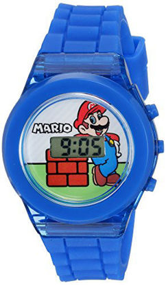 Picture of Nintendo Boys' Quartz Watch with Plastic Strap, Blue, 17 (Model: GMA3002)