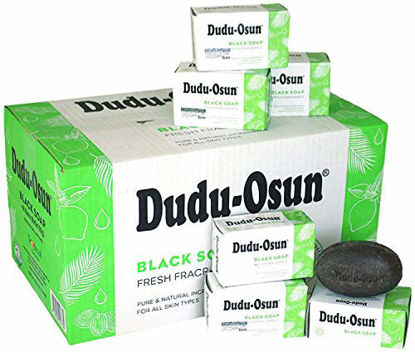 Picture of Black Soap 12 Bar Value Pack By Dudu Osun For African American Skin Care Each Soap Bar Contains Shea Butter