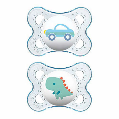 Picture of MAM Clear Collection Pacifiers (2 pack, 1 Sterilizing Pacifier Case), MAM Pacifier 0-6 Months, Baby Pacifiers, Baby Girl, Best Pacifier for Breastfed Babies