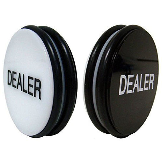Picture of GSE Games & Sports Expert 3-Inch Double-Sided Casino Grade Acrylic Poker Dealer Puck Button (Black/White Acrylic)