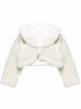 Picture of Blulu White Girls Princess Faux Fur Wraps Shawl Flower Girls Bolero Shrug Accessories Princess Cape Party Wedding Dress Up (Style A, M for 4Y - 7Y)