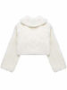 Picture of Blulu White Girls Princess Faux Fur Wraps Shawl Flower Girls Bolero Shrug Accessories Princess Cape Party Wedding Dress Up (Style A, M for 4Y - 7Y)