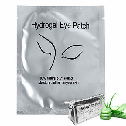 Picture of 110 Pairs Eyelash Extension Gel Patches Kit, Lash Extension Lint Free Under Hydrogel Eye Mask Pads Beauty Tool with Transparent Cosmetic Bag
