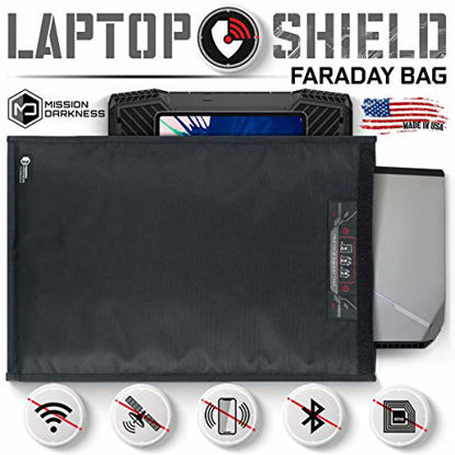 Picture of Mission Darkness Non-Window Faraday Bag for Laptops - Device Shielding for Law Enforcement, Military, Executive Privacy, EMP Protection, Travel & Data Security, Anti-Hacking & Anti-Tracking Assurance