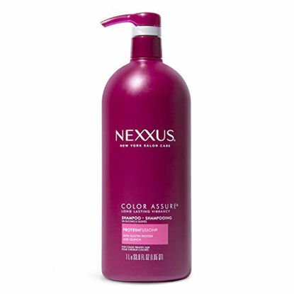Picture of Nexxus Color Assure Sulfate-Free Shampoo For Color-Treated Hair with ProteinFusion for Enhanced Color Vibrancy, Silicone Free Shampoo with Pump 33.8 oz