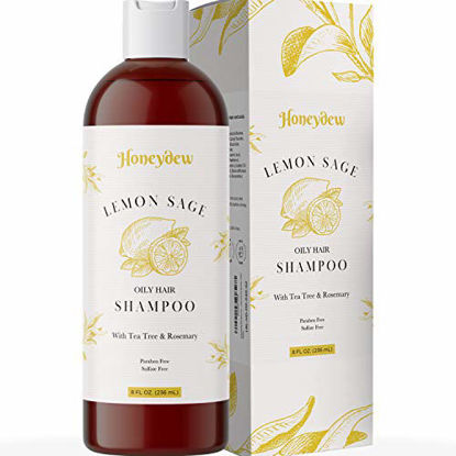 Picture of Lemon Sage Shampoo for Oily Hair - Natural Oily Hair Shampoo for Greasy Hair with Lemon and Tea Tree Oil for Hair and Scalp Care - Deep Cleansing Natural Clarifying Shampoo Sulfate Free Formula