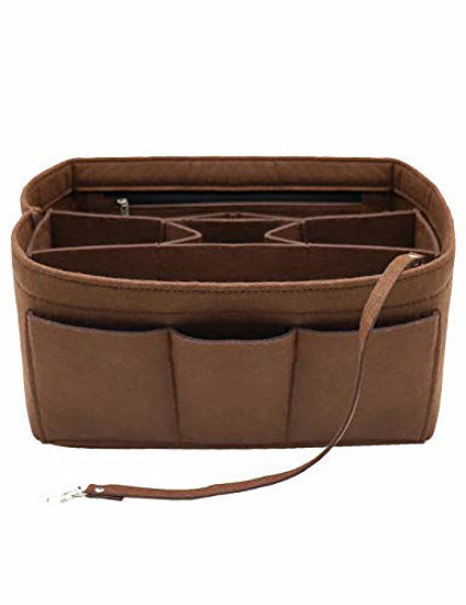 Purse Organizer Insert, Felt Bag Organizer Handbag & Tote Shaper for Speedy  Neverfull Tote(M,Brown)