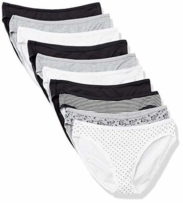 Picture of Amazon Essentials Women's Cotton Stretch Bikini Panty, 10 Pack Neutral Prints, Large