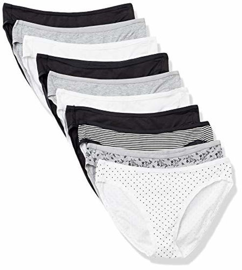 GetUSCart-  Essentials Women's Cotton Stretch Bikini Panty, 10 Pack  Neutral Prints, Large