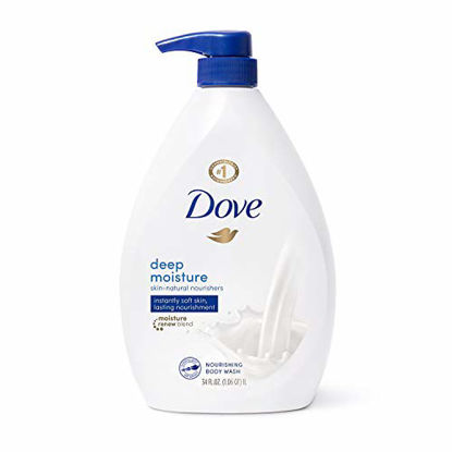 Picture of Dove Body Wash with Pump with Skin Natural Nourishers for Instantly Soft Skin and Lasting Nourishment Deep Moisture Effectively Washes Away Bacteria While Nourishing Your Skin, 34 oz