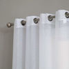 Picture of HLC.ME 2 Piece Semi Sheer Voile Window Curtain Drapes Grommet Panels for Bedroom, Living Room & Kids Room (54" W x 95" L, White)