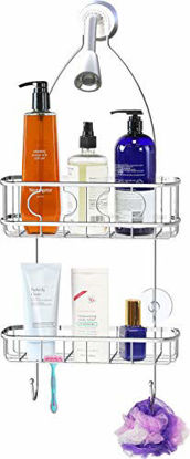 Picture of Simple Houseware Bathroom Hanging Shower Head Caddy Organizer, Chrome (22 x 10.2 x 4.2 inches)