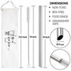 Picture of [Angled Tips] 2 Pcs Jumbo Reusable Boba Straws & Smoothie Straws, 0.5" Wide Stainless Steel Straws, Metal Straws for Bubble Tea/Tapioca Pearl, Milkshakes,Smoothies | 1 Cleaning Brush & 1 Case