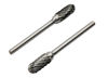 Picture of YXGOOD 10 Pieces Tungsten Carbide Double Cut Rotary Burr Set with 3 mm (1/8 Inch) Shank and 6 mm (1/4 Inch) Head Size