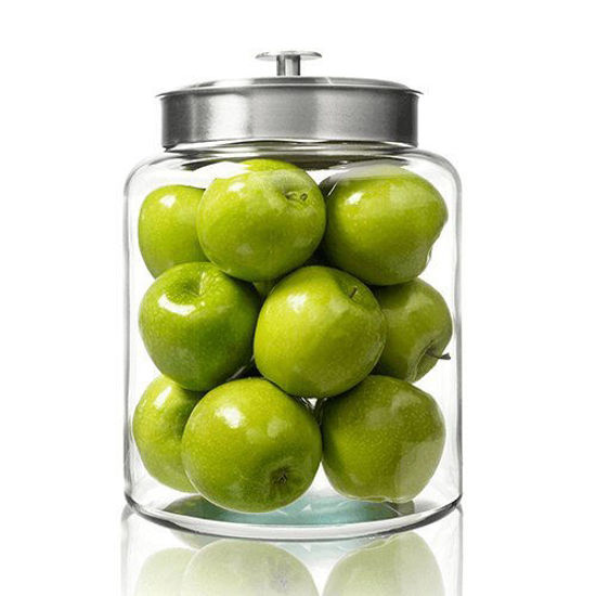 Picture of Anchor Hocking 2.5 Gallon Montana Glass Jar with Fresh Seal Lid, Brushed Metal, Set of 1