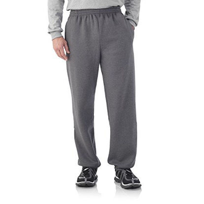 Picture of Fruit of the Loom Mens Elastic Bottom Sweatpant-Charcoal Heather-4XL