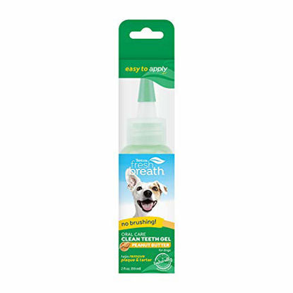 Picture of Fresh Breath by TropiClean No Brushing Peanut Butter Flavor Clean Teeth Dental & Oral Care Gel for Dogs, 2oz, Made in USA