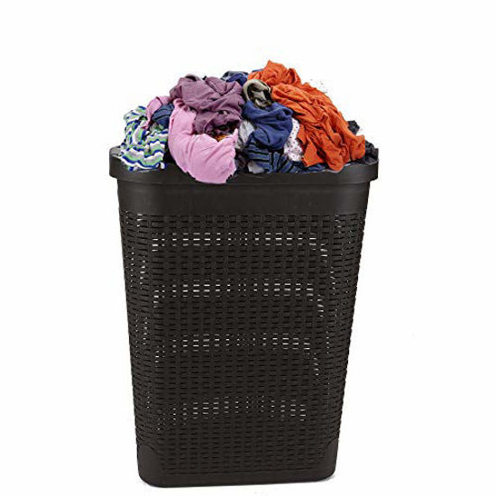 GetUSCart Mind Reader Basket Laundry Hamper with Cutout Handles, Washing Bin, Dirty Clothes