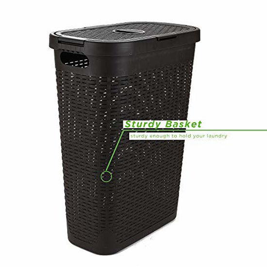 GetUSCart Mind Reader Basket Laundry Hamper with Cutout Handles, Washing Bin, Dirty Clothes