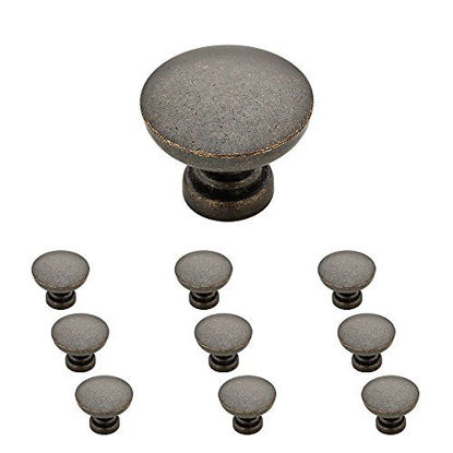 Picture of Franklin Brass P29523K-WCN-B, Fulton Drawer Knobs Cabinet Hardware Collection, Cabinet Knobs, 1-3/16 in., Warm Chestnut, 10 pack