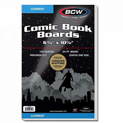 Picture of BCW Supplies - Current Size Comic Boards - White - BBCUR - (100 Boards)