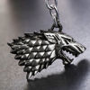 Picture of OK-STORE Dire Wolf Logo Sigil Keychain Direwolf Mark Key Chain Winter Is Coming Zinc Alloy Key Ring Family Tag House Badge Totem for Collectors and Fans
