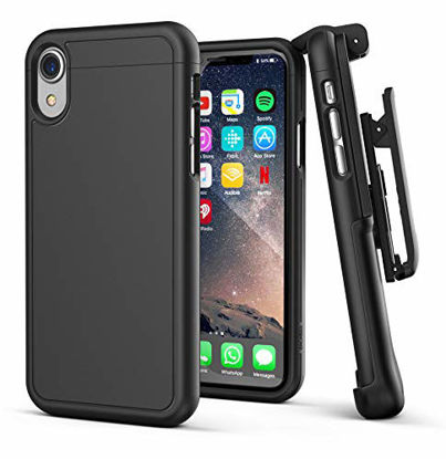 Picture of Encased iPhone XR Belt Clip Holster Case, Ultra Slim Protective Cover with Belt Holder (Slimshield Series) Black